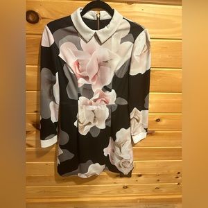 Ted Baker Lascii Porcelain Rose Collar Dress - with pockets Size 6